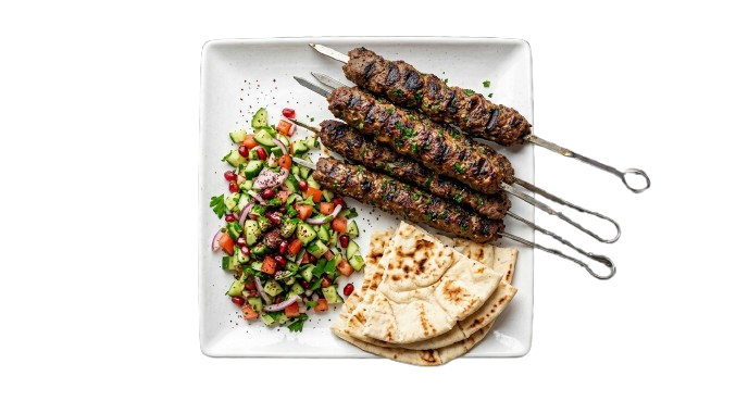 Kebab Teller mit Lammhack (Kabab Lahme)
