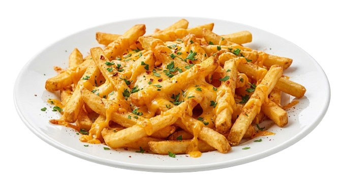 Pommes Teller mit Cheddar