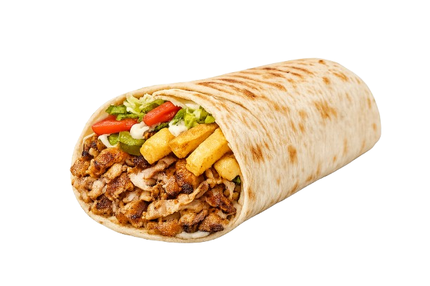 Shawarma Sandwich mit Pommes